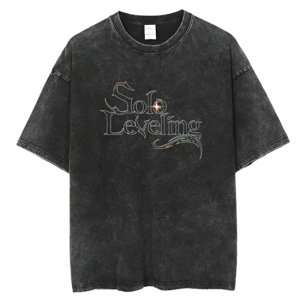 Solo Leveling - Logo Vintage Oversized T-Shirt