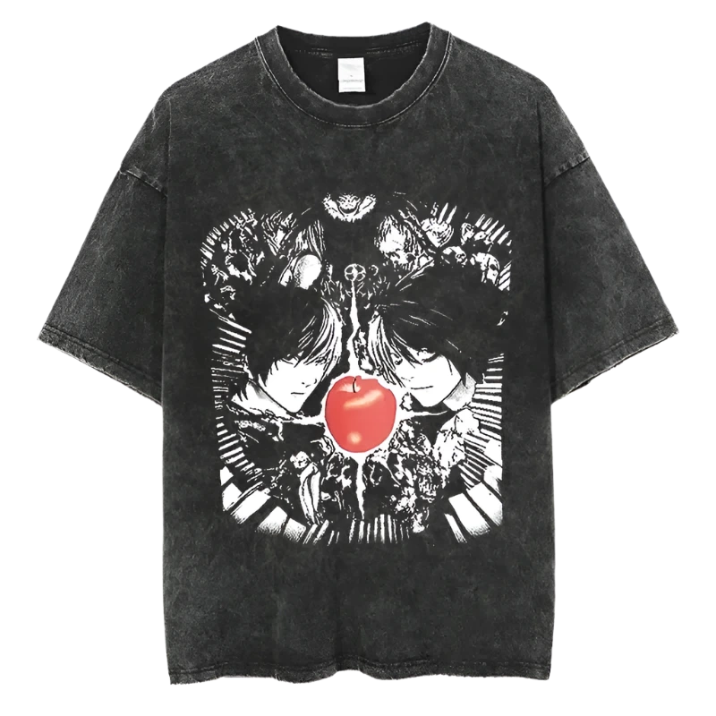 Death Note - Kira vs L Vintage Oversized T-shirt