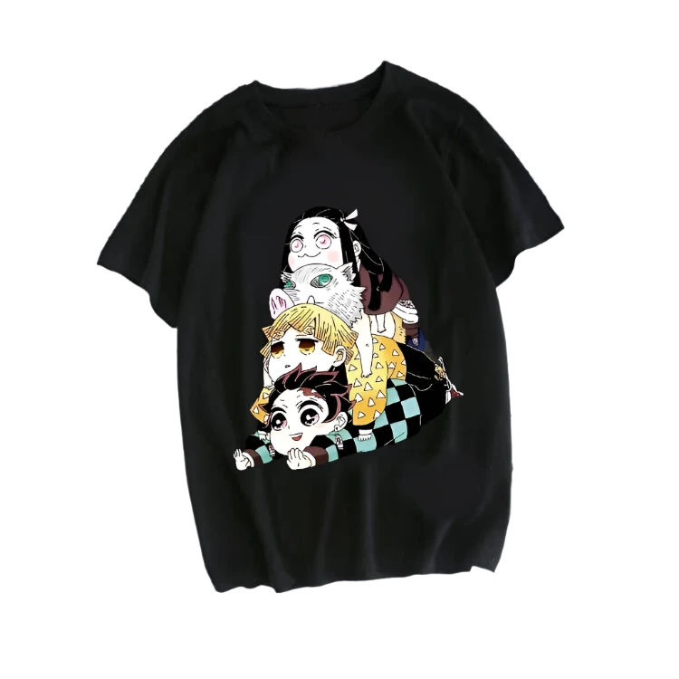 Demon Slayer Nezuko, Tanjiro, Zenitsu, Inosuke stacked ontop T-Shirt