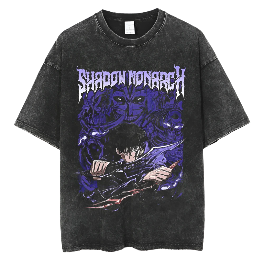 Solo Leveling - Jinwoo Shadow Monarch Vintage Oversized T-Shirt