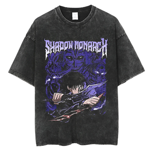 Solo Leveling - Jinwoo Shadow Monarch Vintage Oversized T-Shirt