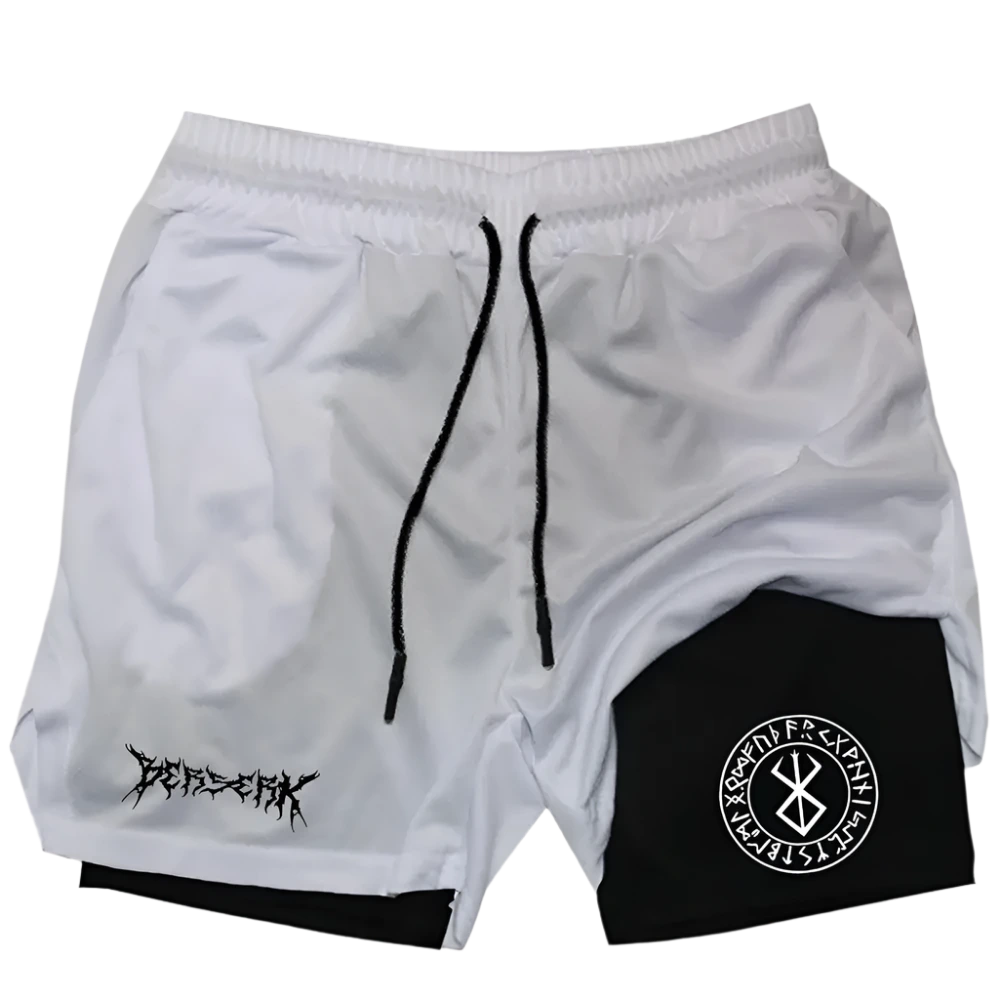 Berserk - Gym Shorts (Black+White print)