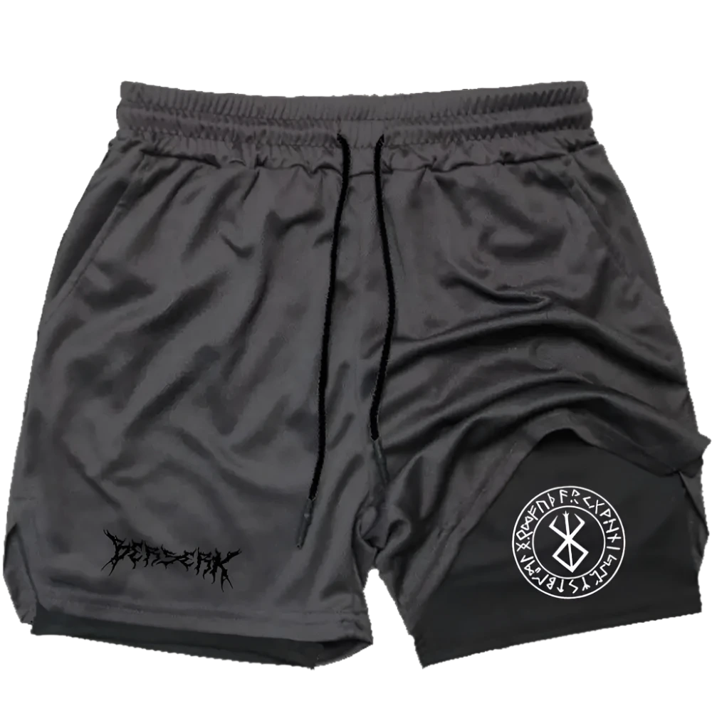 Berserk - Gym Shorts (Black+White print)