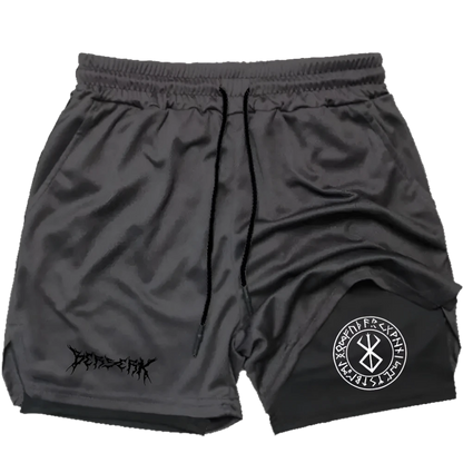 Berserk - Gym Shorts (Black+White print)